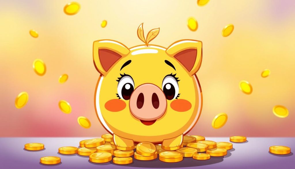 กราฟิกคาร์ทูน Piggy Gold PG